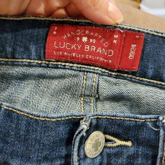 Lucky Brand Sienna Cigarette Skinny Denim Jeans Size 00 Low Rise 24 distressed - Picture 5 of 6